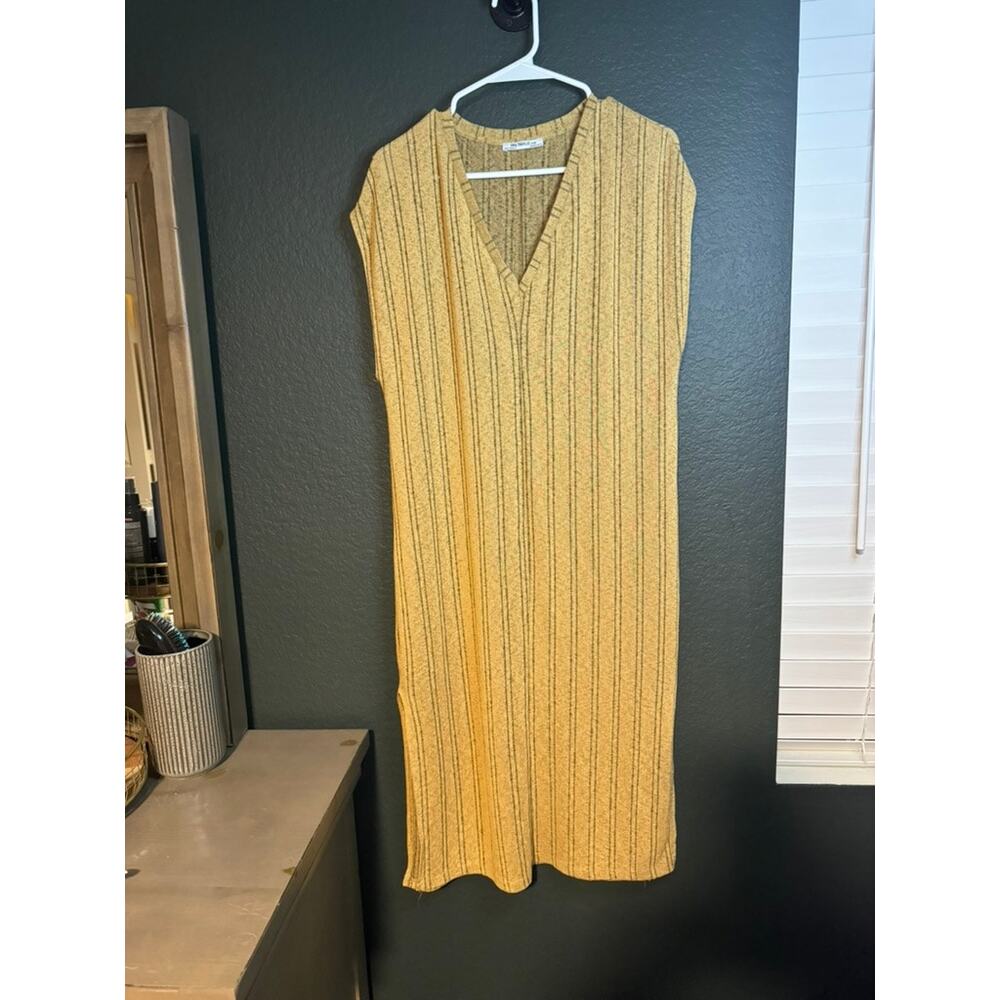 Zara Women's Yellow and Brown‎ Dress